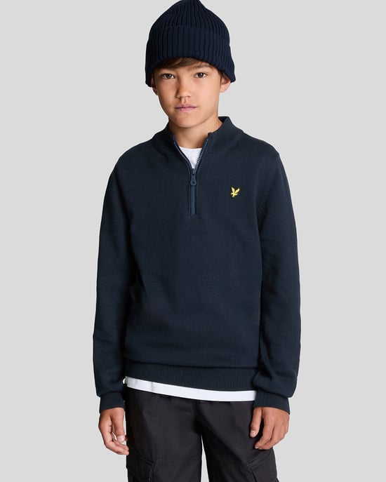 Lyle & Scott Jungen-Pullover mit 1/4-Reißverschluss, Marineblau - Image 1