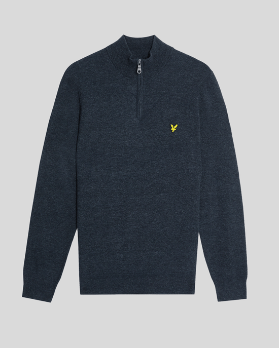 Lyle & Scott Pullover aus Lammwollmischung mit 1/4-Reißverschluss – Marineblau - Image 5
