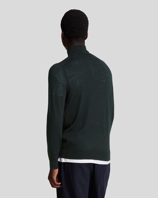 Lyle & Scott Pullover aus Merinowolle mit 1/4-Reißverschluss – Schwarz - Image 3