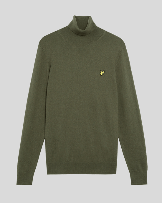 Lyle & Scott Baumwolle Merino Rollkragenpullover - Grün - Image 5