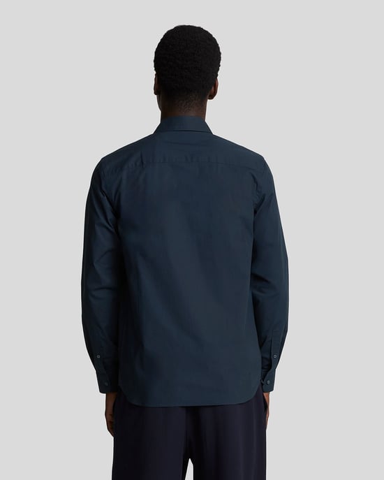 Lyle & Scott Popeline-Hemd aus Stretch-Stoff – Marineblau - Image 3