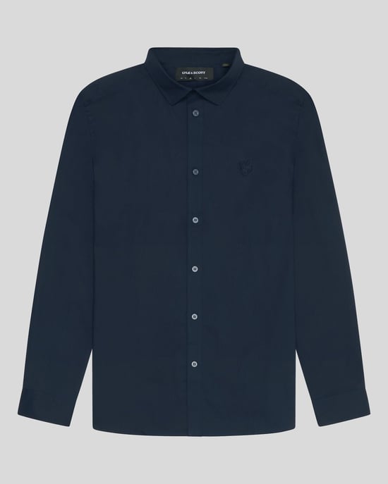 Lyle & Scott Popeline-Hemd aus Stretch-Stoff – Marineblau - Image 5