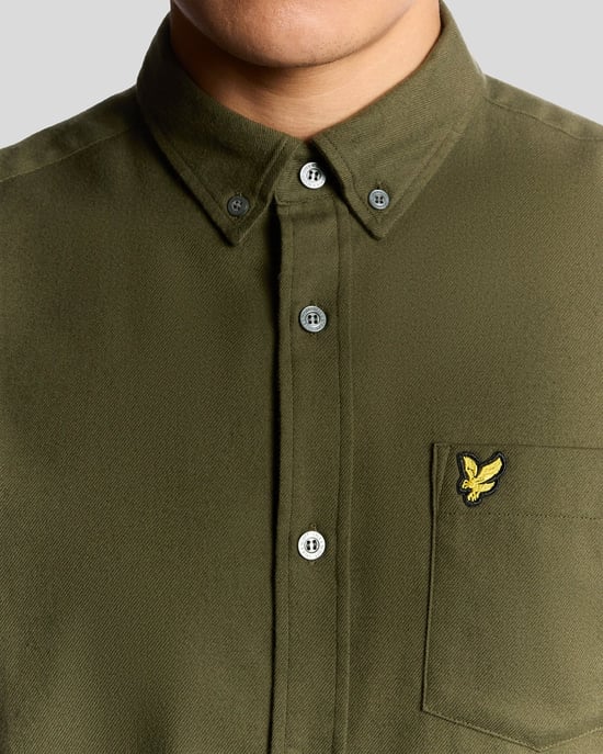 Lyle & Scott Button-Down-Flanellhemd - Grün - Image 3