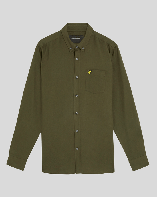 Lyle & Scott Button-Down-Flanellhemd - Grün - Image 5