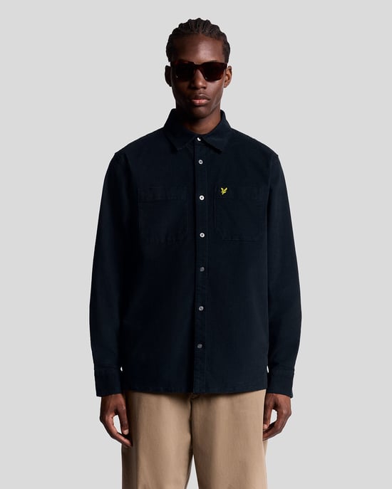 Lyle & Scott Leichtes Nadelcordhemd – Marineblau - Image 1
