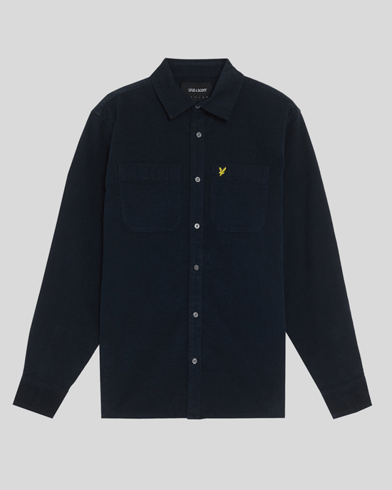 Lyle & Scott Leichtes Nadelcordhemd – Marineblau - Image 5