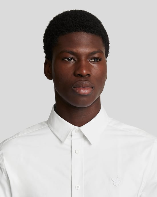 Lyle & Scott Popeline-Hemd aus Stretch-Stoff - Weiß - Image 4