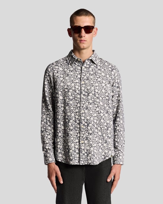 Lyle & Scott Viskose-Mix Floral Jacquard Hemd - Mehrfarbig - Image 1