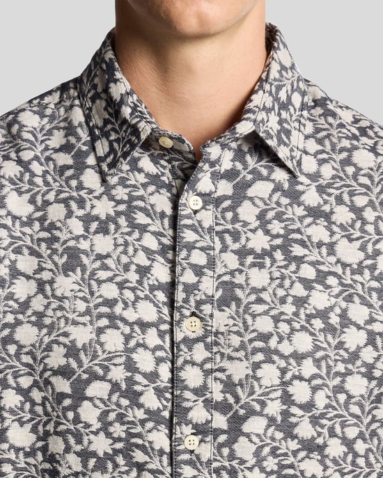 Lyle & Scott Viskose-Mix Floral Jacquard Hemd - Mehrfarbig - Image 3