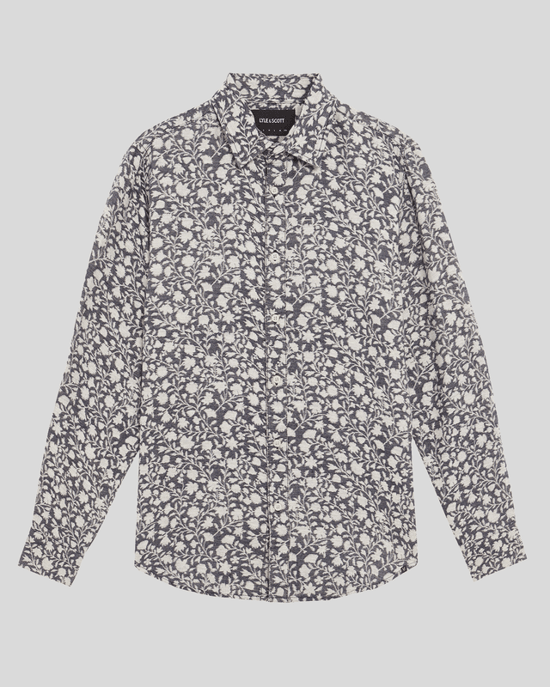 Lyle & Scott Viskose-Mix Floral Jacquard Hemd - Mehrfarbig - Image 5