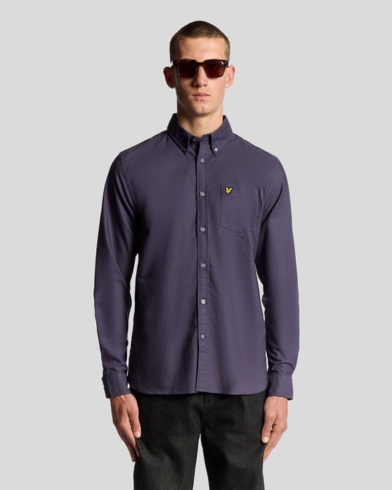 Lyle & Scott Baumwollhemd mit Knopfleiste - Grau - Image 1
