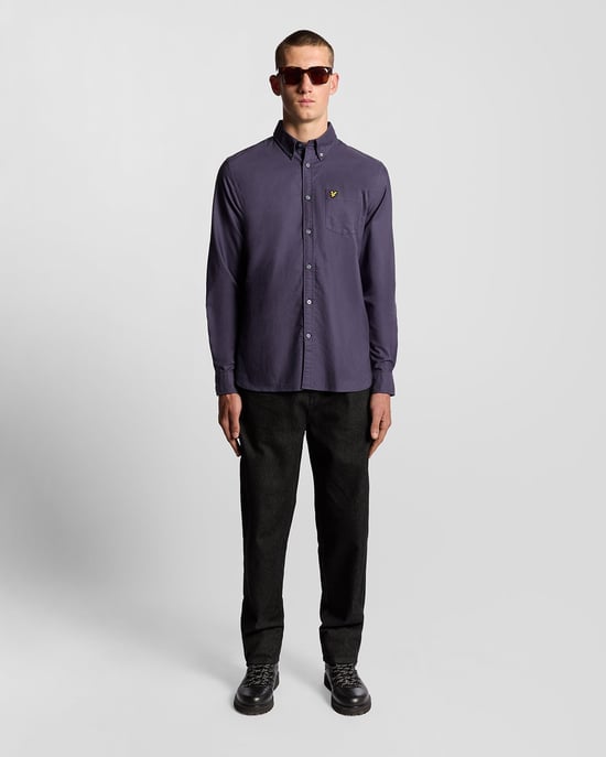 Lyle & Scott Baumwollhemd mit Knopfleiste - Grau - Image 2