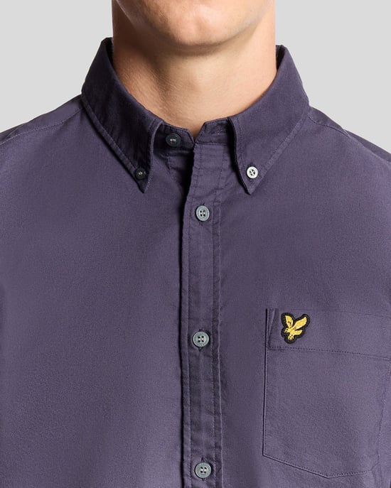 Lyle & Scott Baumwollhemd mit Knopfleiste - Grau - Image 3