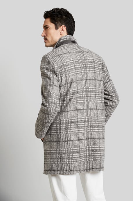Bugatti Herren Stehkragenmantel im Karodesign - Image 2