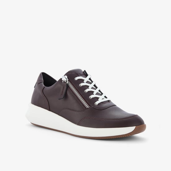 Un Rio Zip Burgundy Leder Sneakers - Image 4