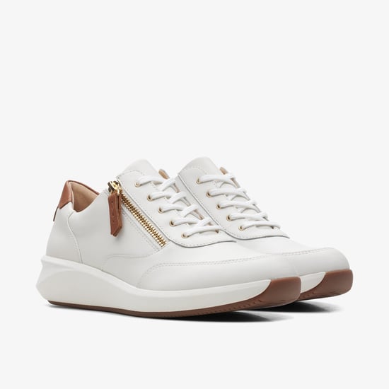 Un Rio Zip White Leather Trainers - Image 4