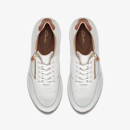 Un Rio Zip White Leather Trainers - Image 6