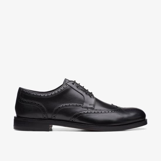 Craftdean Flügel-Brogue schwarze Lederschuhe - Image 1