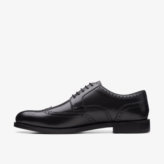 Craftdean Flügel-Brogue schwarze Lederschuhe - Image 2