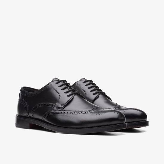 Craftdean Flügel-Brogue schwarze Lederschuhe - Image 4