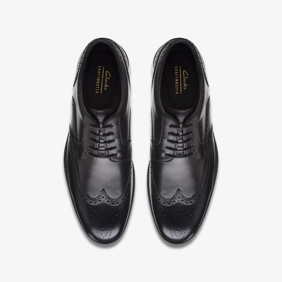 Craftdean Flügel-Brogue schwarze Lederschuhe - Image 6