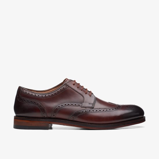 Craftdean Flügel-Brogue Schuhe aus dunkelbraunem Leder - Image 1