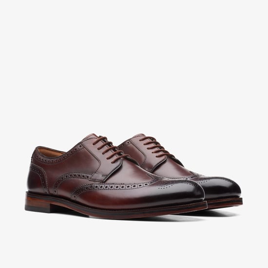 Craftdean Flügel-Brogue Schuhe aus dunkelbraunem Leder - Image 4