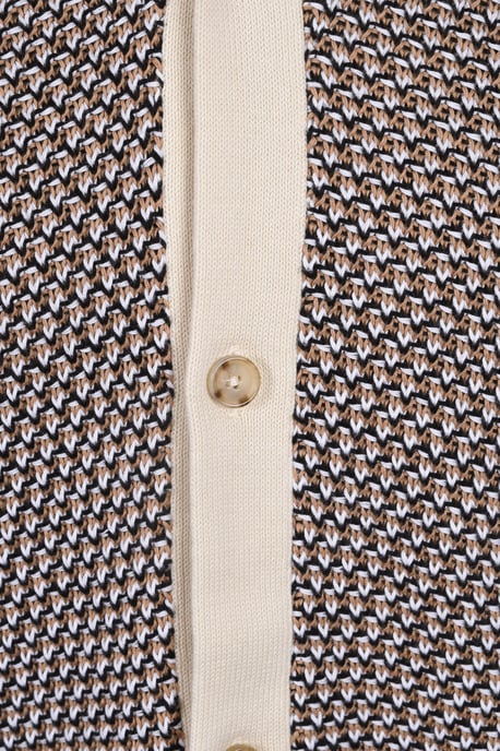 Boss Black Iconico Knitted Polo Open White - Image 3
