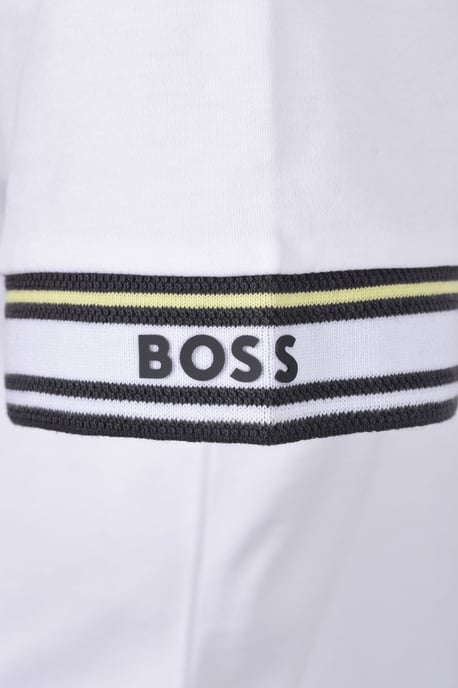 Boss Green Polo Zone Polo Shirt White - Image 4