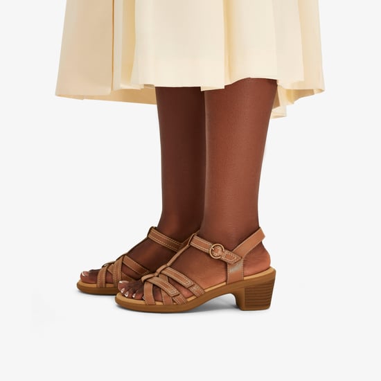 Emily2 Rosa Tan Leder Sandalen - Image 2