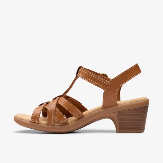 Emily2 Rosa Tan Leder Sandalen - Image 3