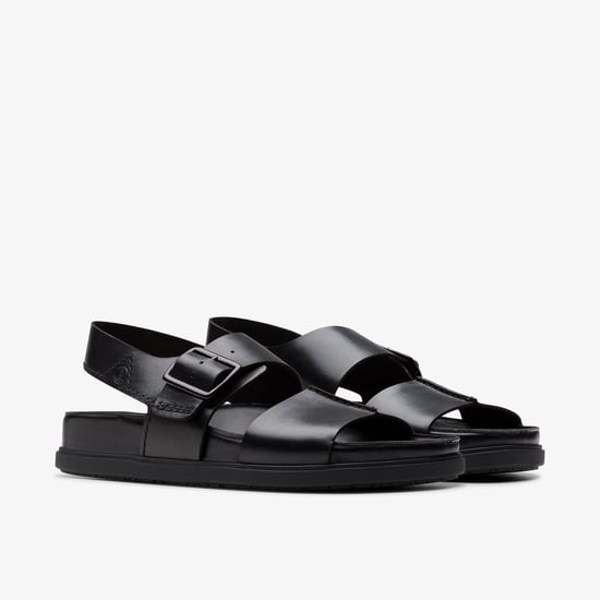 Torford Riemen Schwarze Leder Sandalen - Image 4