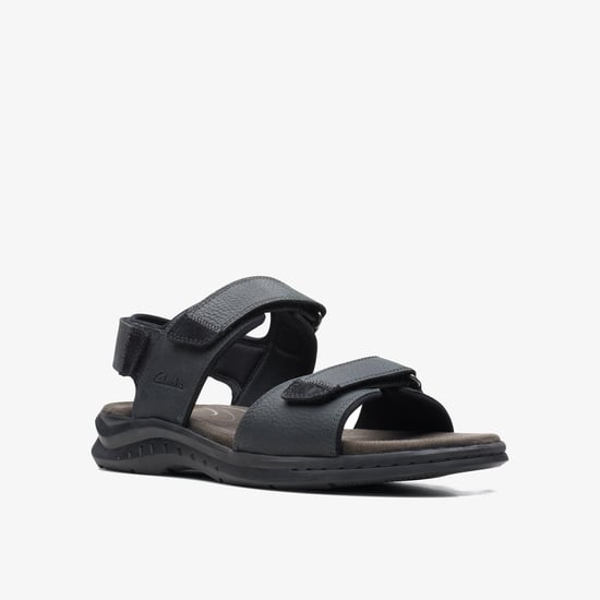 Hapsford Creek Schwarze Geschmeidige Leder-Sandalen - Image 3
