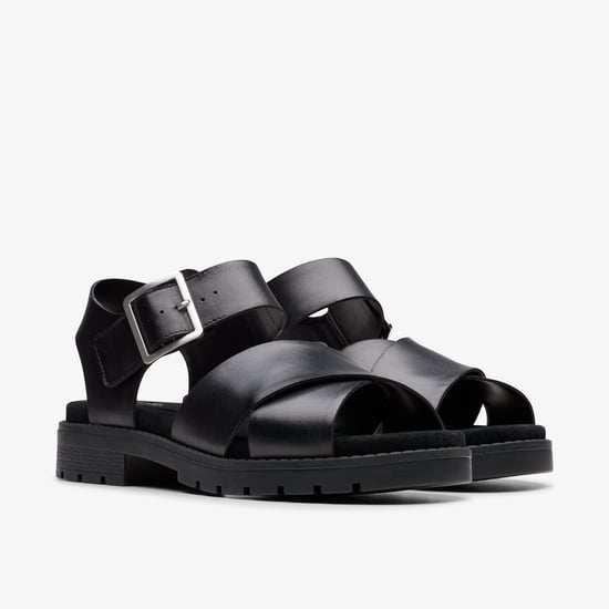 Orinoco Cross Schwarze Leder Sandalen - Image 4
