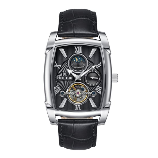 Heritor Automatikuhr Valentin mit Lederarmband und Datum - Image 1
