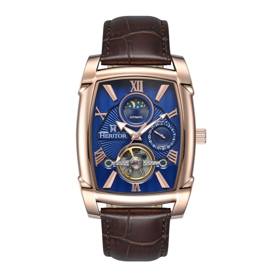Heritor Automatikuhr Valentin mit Lederarmband und Datum - Image 1