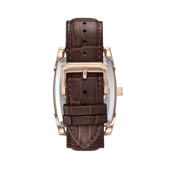 Heritor Automatikuhr Valentin mit Lederarmband und Datum - Image 2