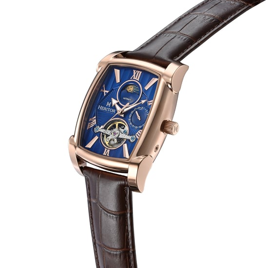 Heritor Automatikuhr Valentin mit Lederarmband und Datum - Image 3