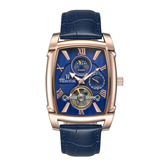 Heritor Automatikuhr Valentin mit Lederarmband und Datum - Image 1