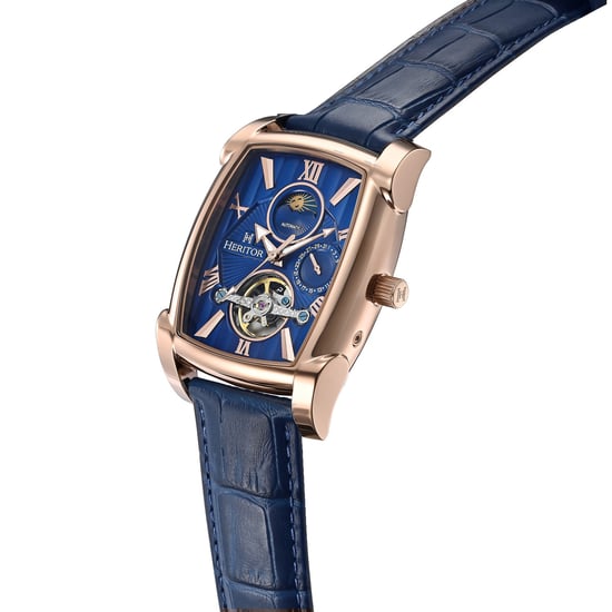 Heritor Automatikuhr Valentin mit Lederarmband und Datum - Image 3