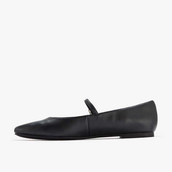Emelina Gem Schwarze Glatte Schuhe - Image 2