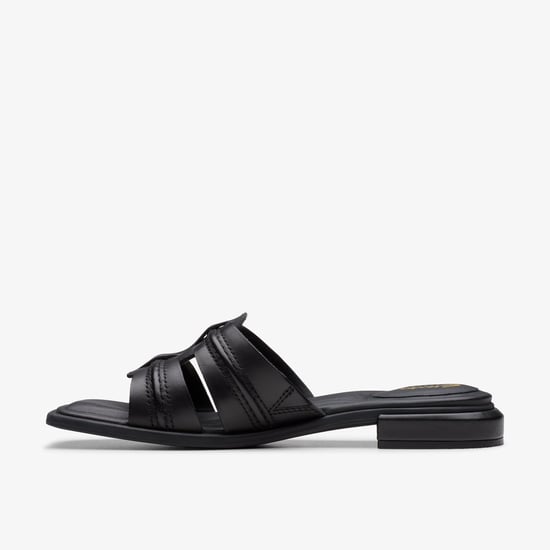 Ariany Mule Schwarz Leder Sandalen - Image 2