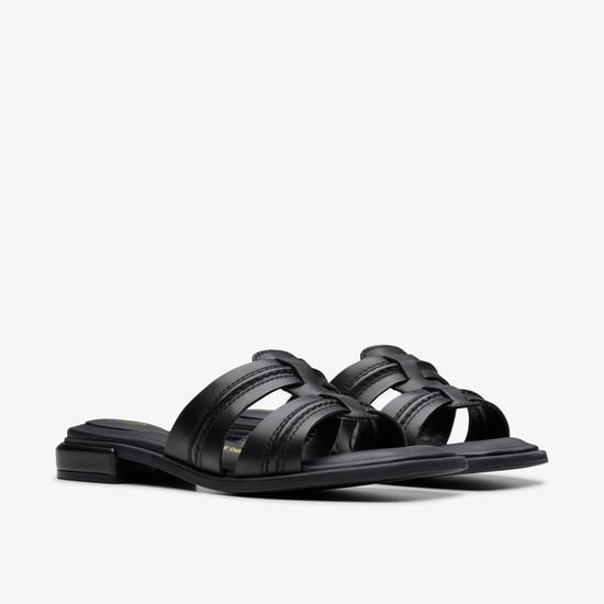 Ariany Mule Schwarz Leder Sandalen - Image 4