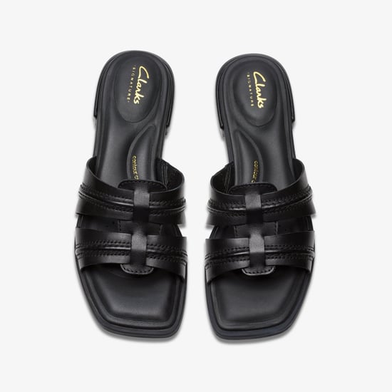 Ariany Mule Schwarz Leder Sandalen - Image 6