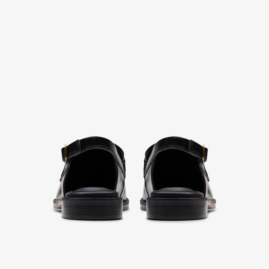 Straven Sling Schwarze Leder Schuhe - Image 5