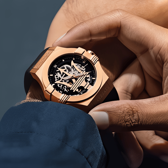 Maserati R8821108025 Automatik-Skelettuhr für Herren in Roségold und Schwarz - Image 4