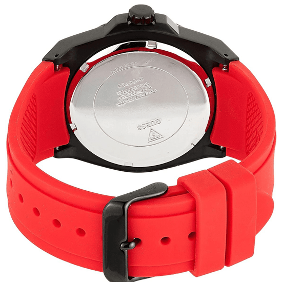 Guess W1049G6 Stylische Rote Silikon Herrenarmbanduhr - Image 3