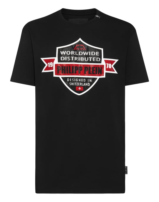 Philipp Plein T‑Shirt mit Rundhalsausschnitt und Wappenprint - Schwarz - Image 1
