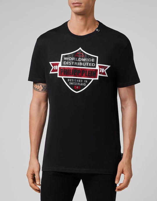 Philipp Plein T‑Shirt mit Rundhalsausschnitt und Wappenprint - Schwarz - Image 2