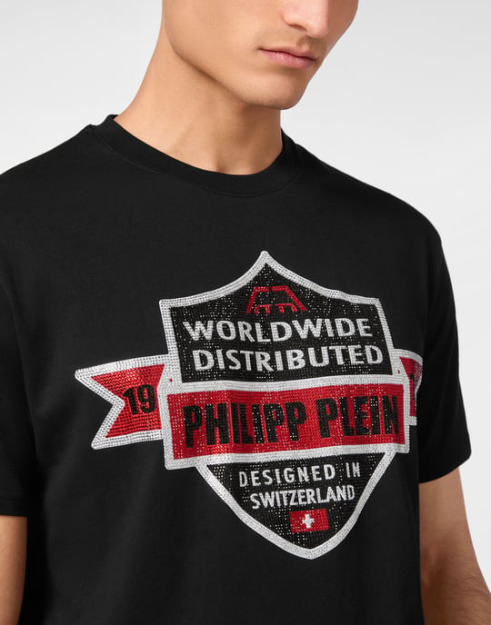 Philipp Plein T‑Shirt mit Rundhalsausschnitt und Wappenprint - Schwarz - Image 5